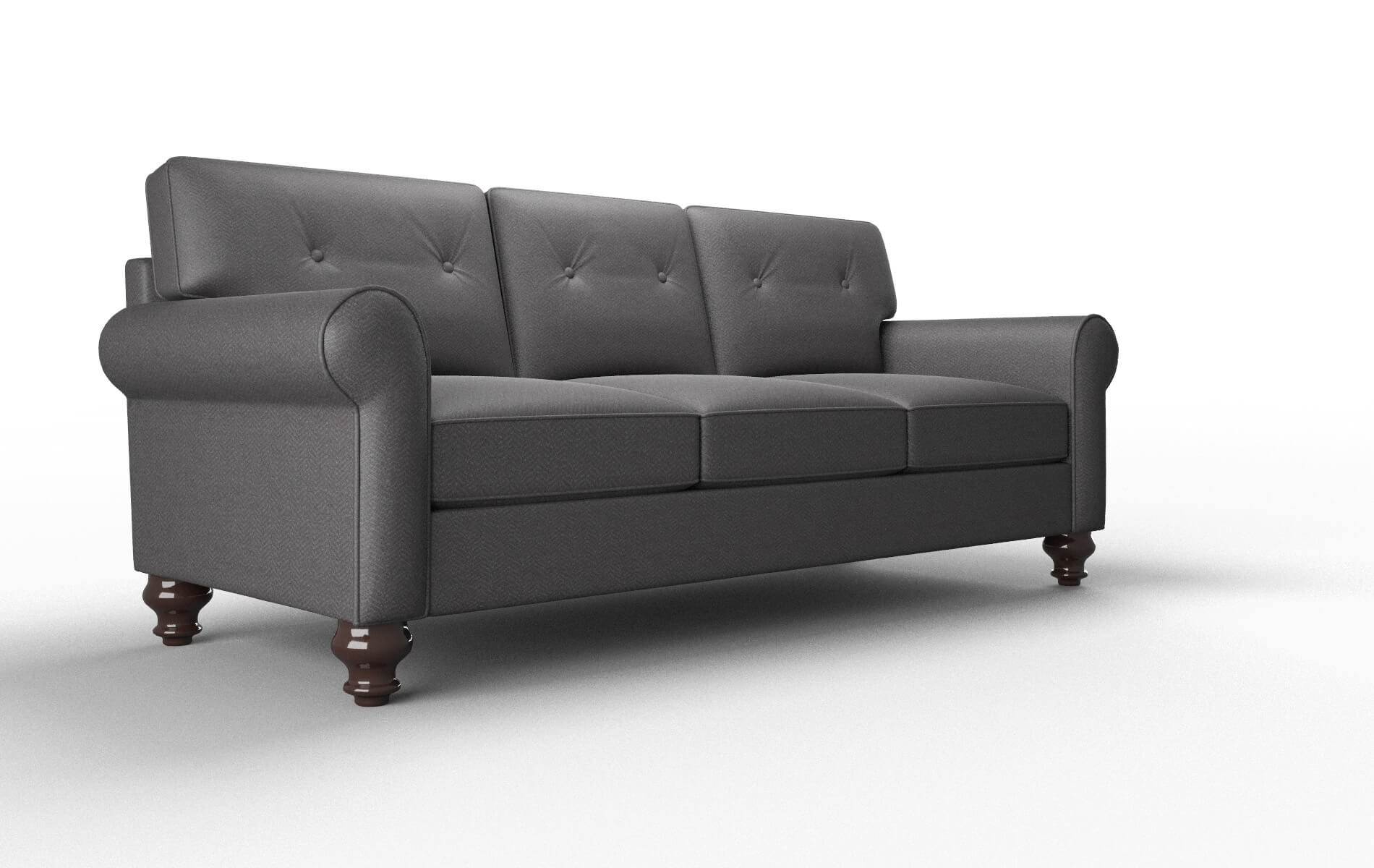 Farah Catalina Charcoal Sofa espresso legs 2