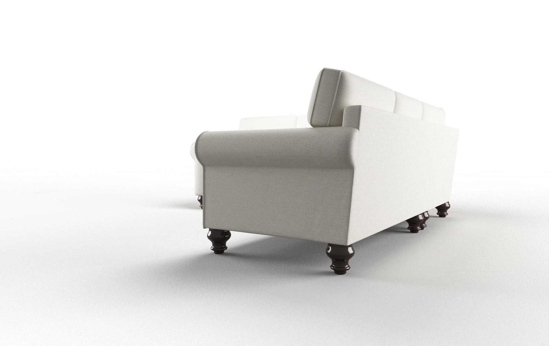 Farah Catalina Ivory Sectional espresso legs 4