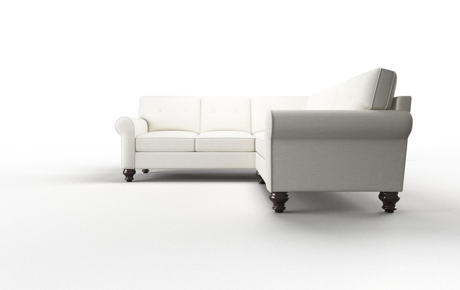 Farah Catalina Ivory Sectional espresso legs 5