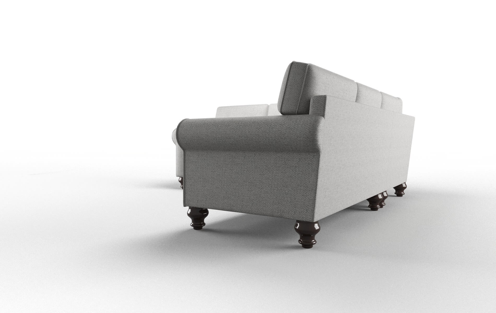 Farah Catalina Silver Sectional espresso legs 4