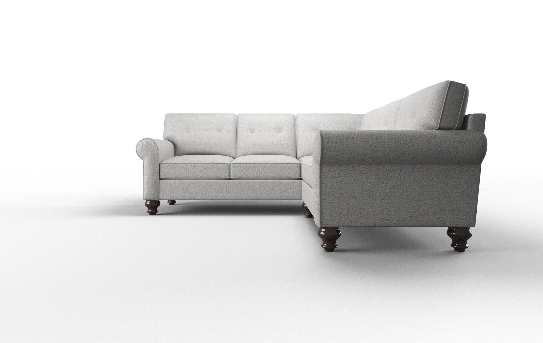 Farah Catalina Silver Sectional espresso legs 5