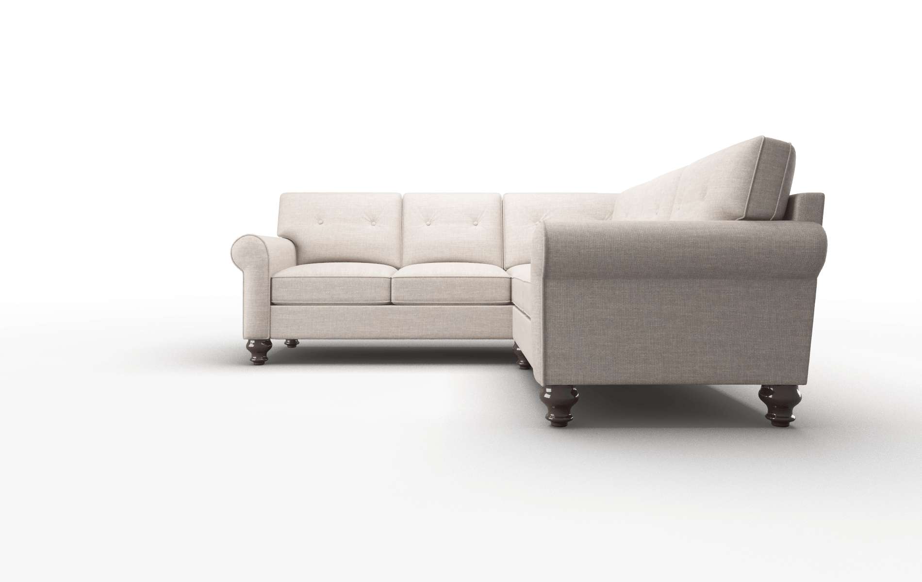 Farah Clyde Dolphin Sectional espresso legs 5