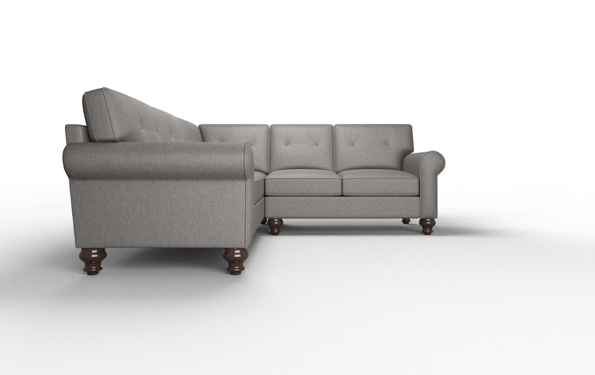 Farah Cosmo Charcoal Sectional espresso legs 2