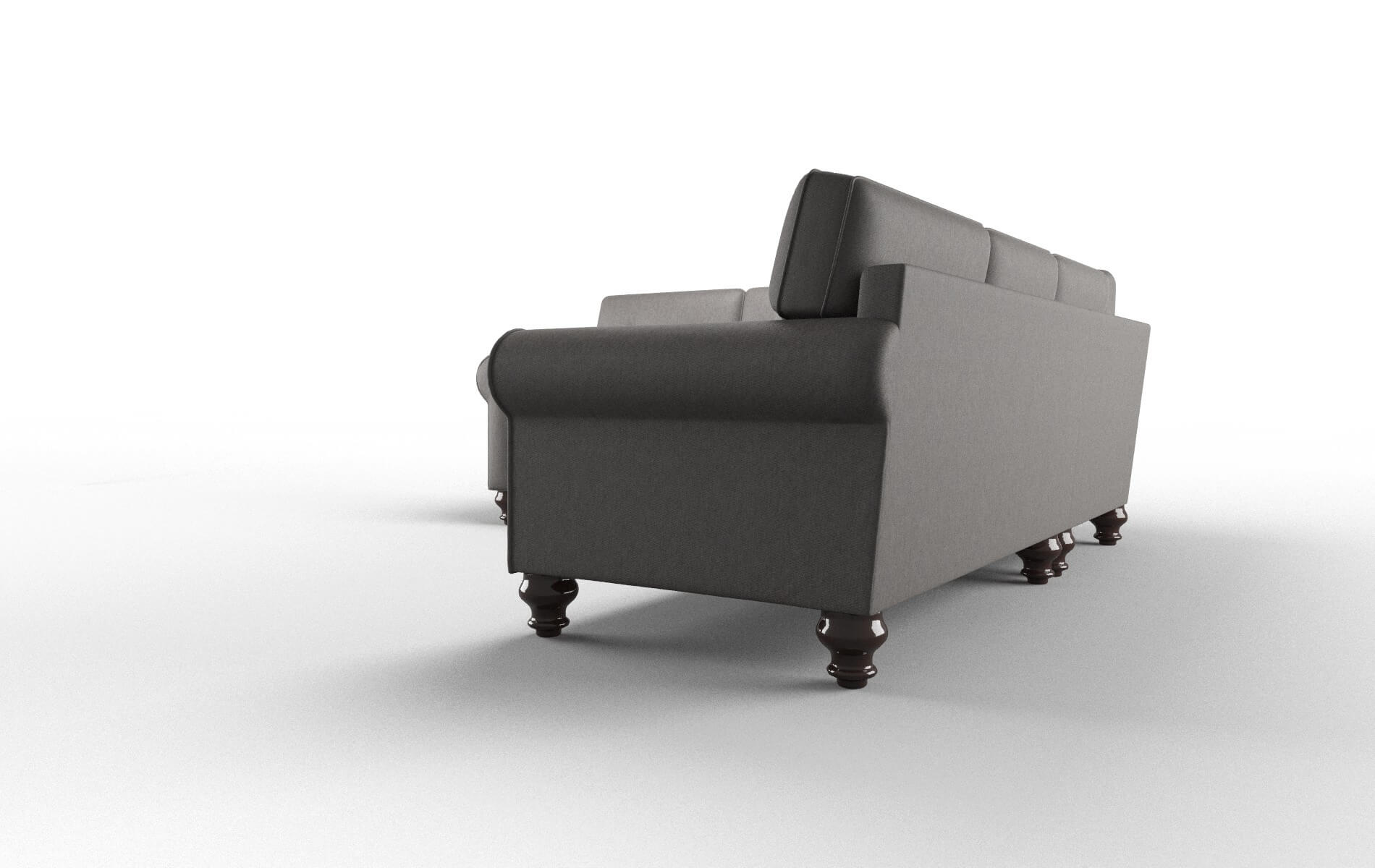 Farah Cosmo Charcoal Sectional espresso legs 4