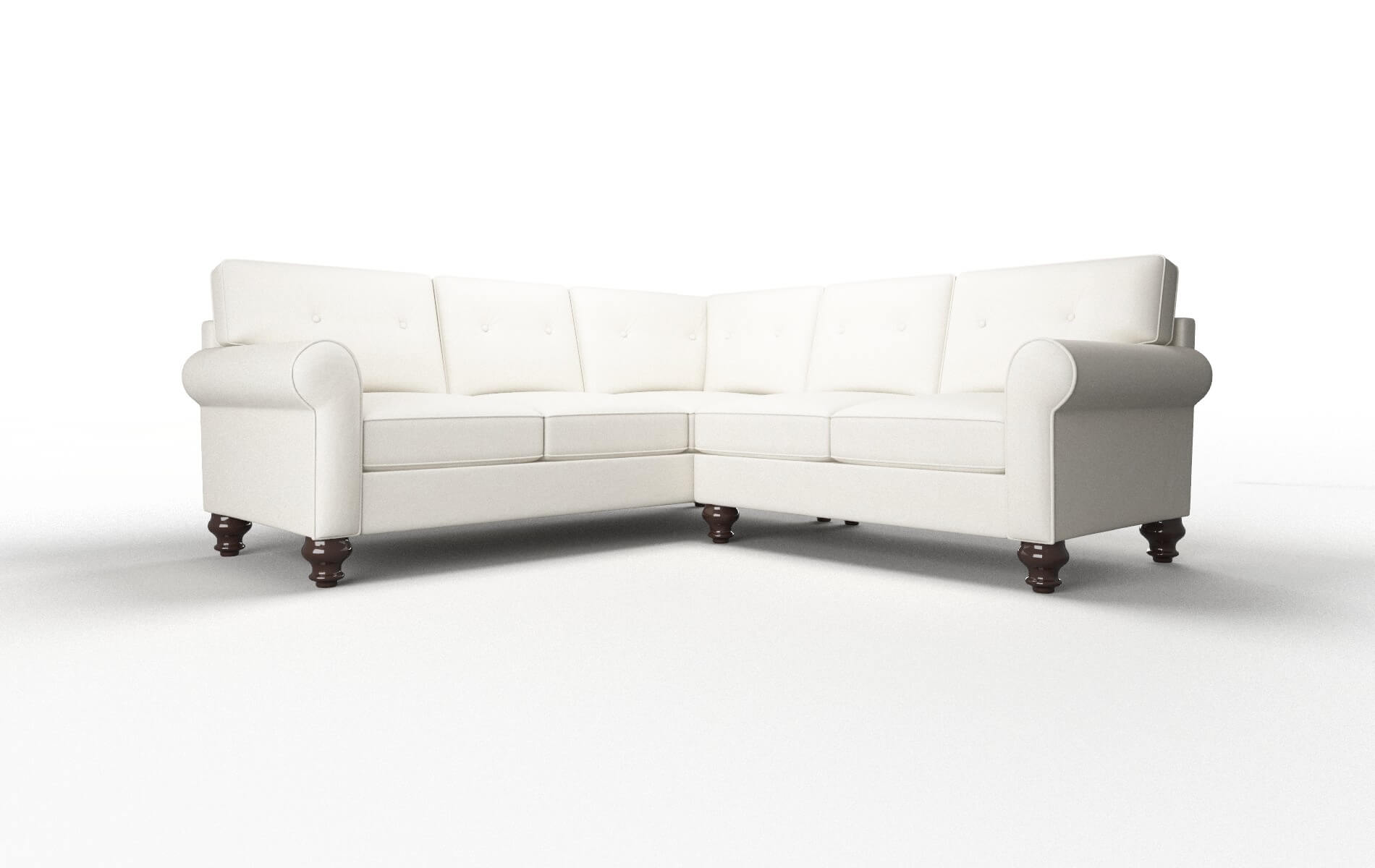 Farah Cosmo Ivory Sectional espresso legs 1