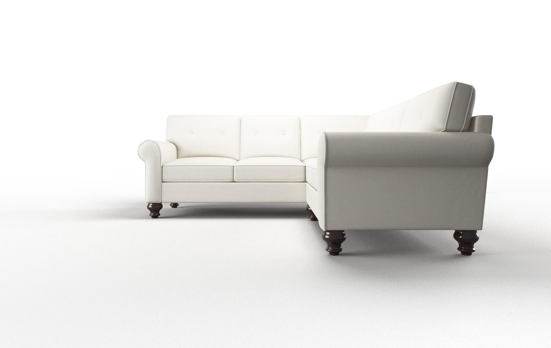 Farah Cosmo Ivory Sectional espresso legs 5