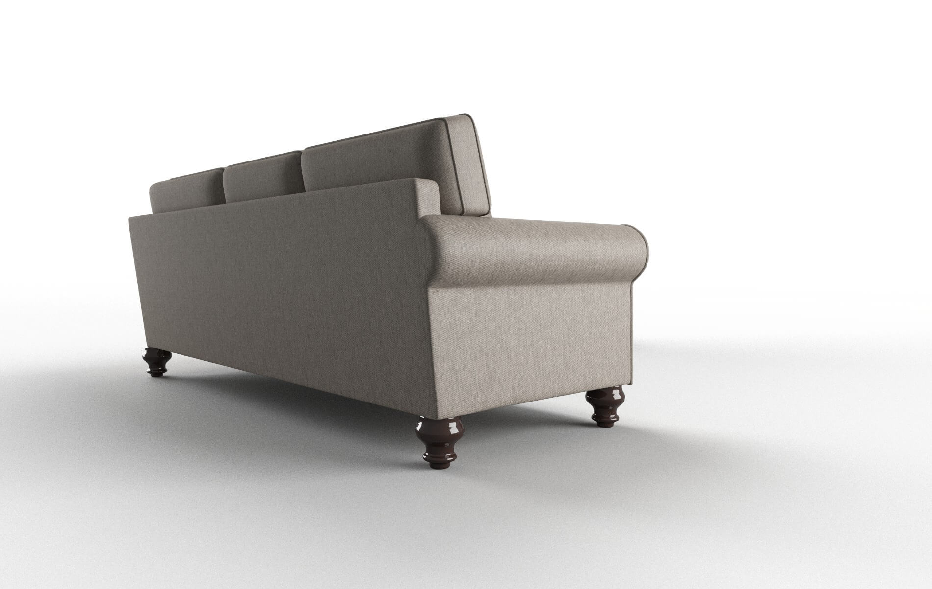 Farah Cosmo Taupe Sectional espresso legs 3