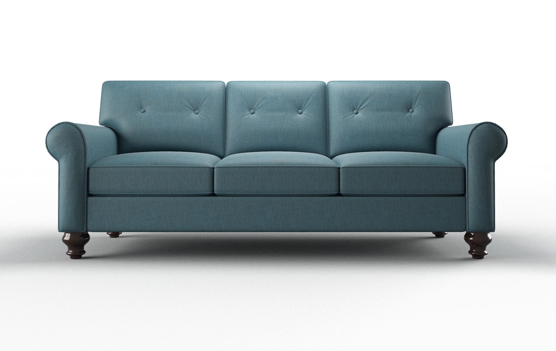 Farah Cosmo Teal Sofa espresso legs 1