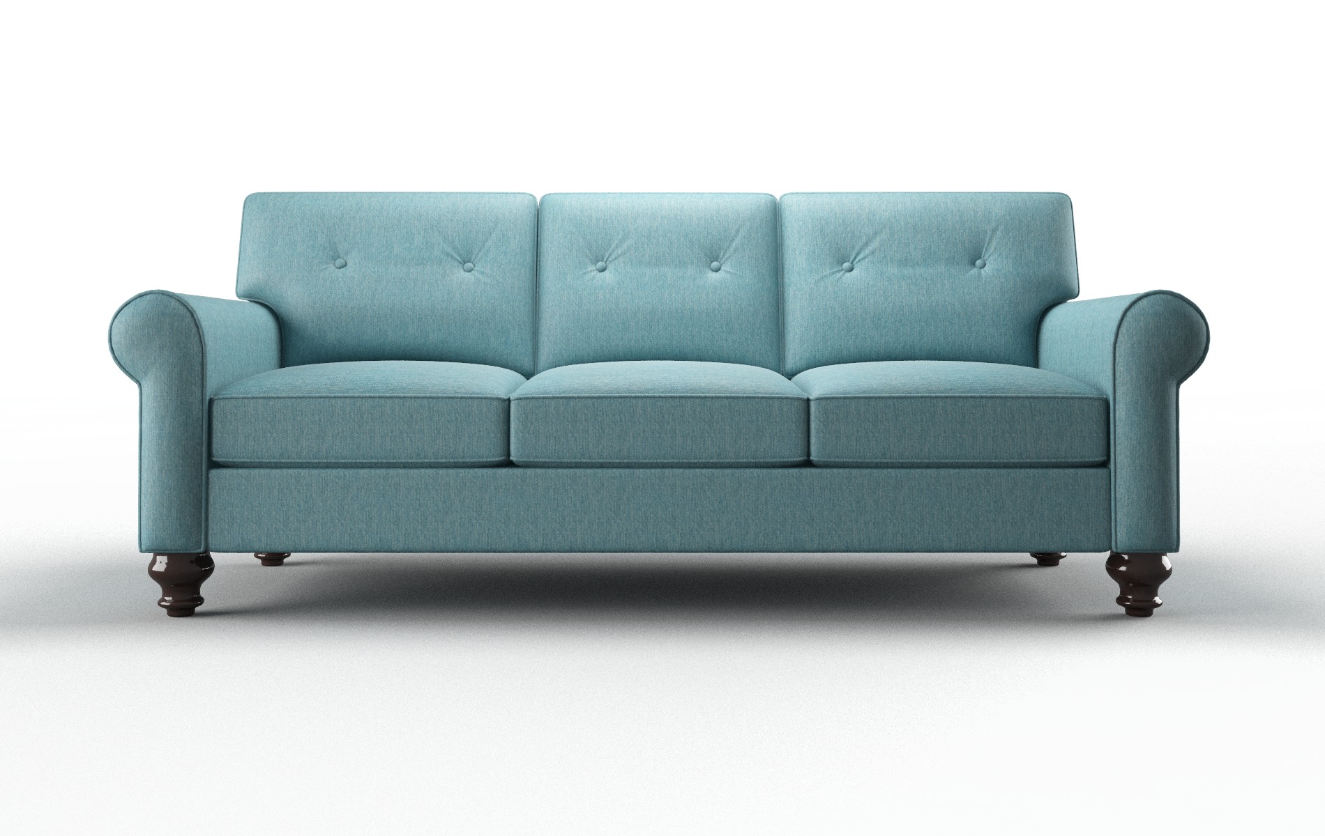 Farah Cosmo Turquoise Sofa espresso legs