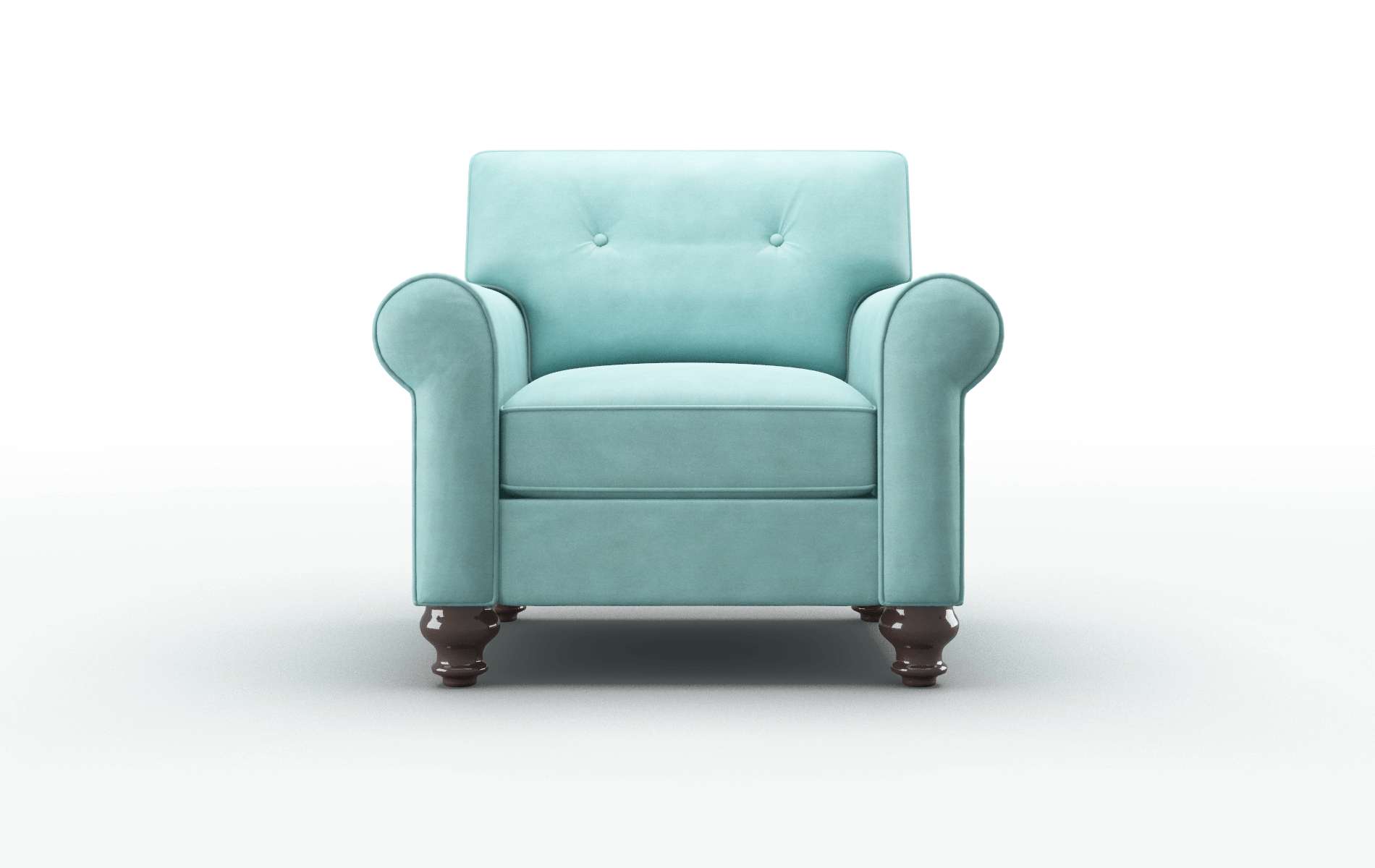 Farah Curious Turquoise Chair espresso legs 1