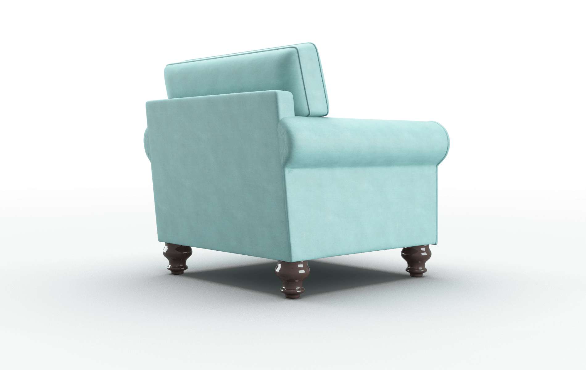 Farah Curious Turquoise Chair espresso legs 5