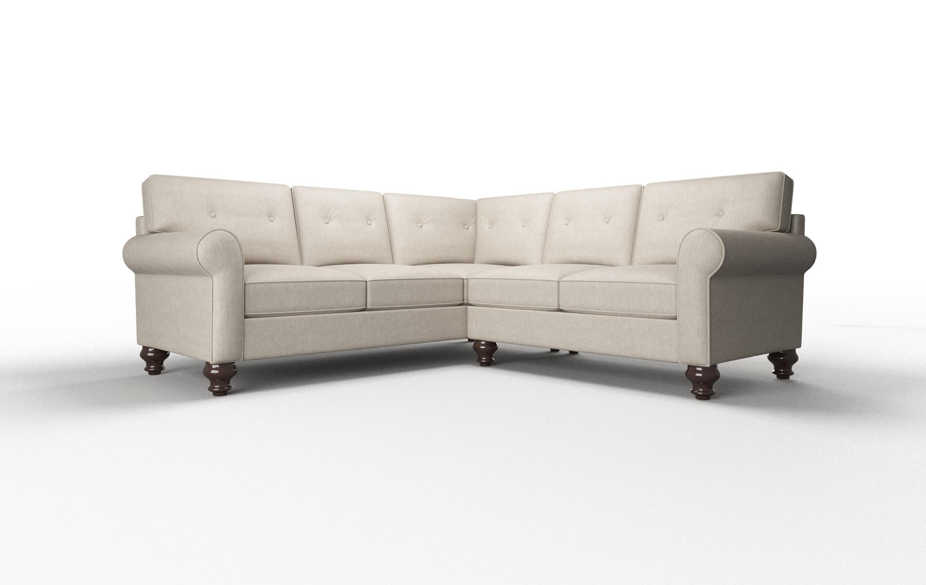 Farah Derby Linen Sectional espresso legs 1