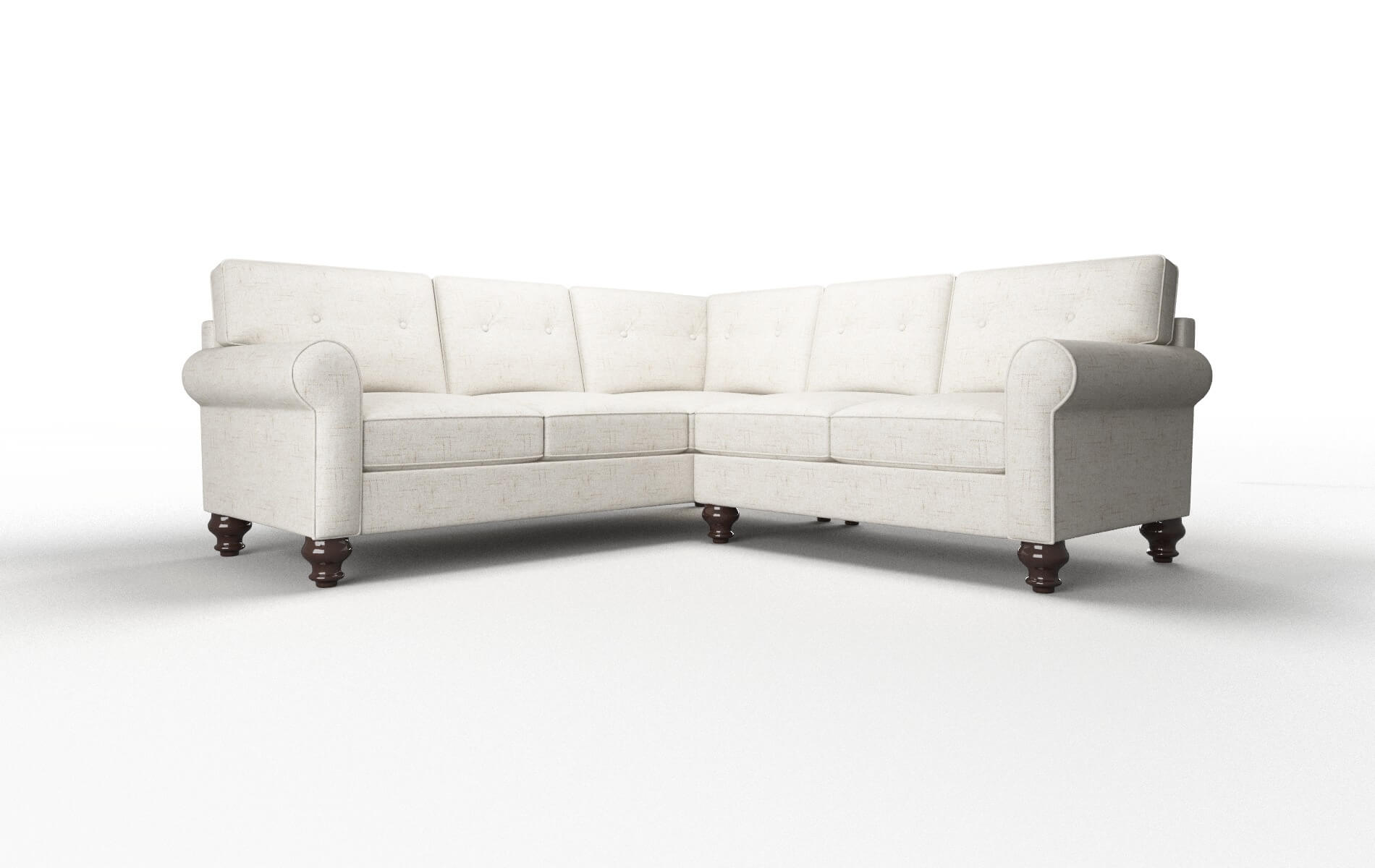 Farah Derby Taupe Sectional espresso legs 1