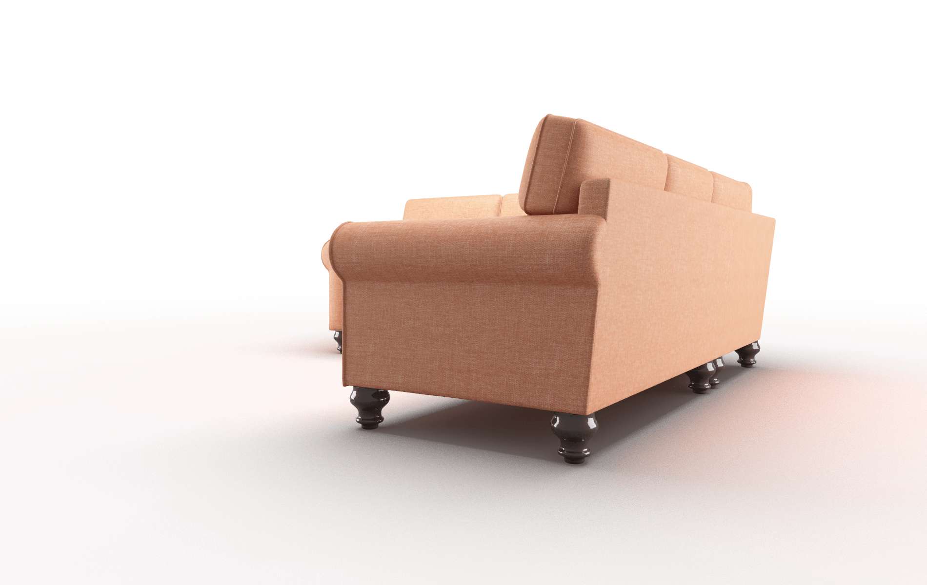 Farah Durham Tangerine Sectional espresso legs 4