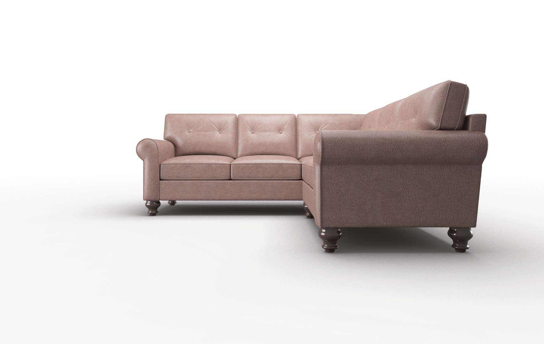 Farah Ford Brown Sectional espresso legs 5