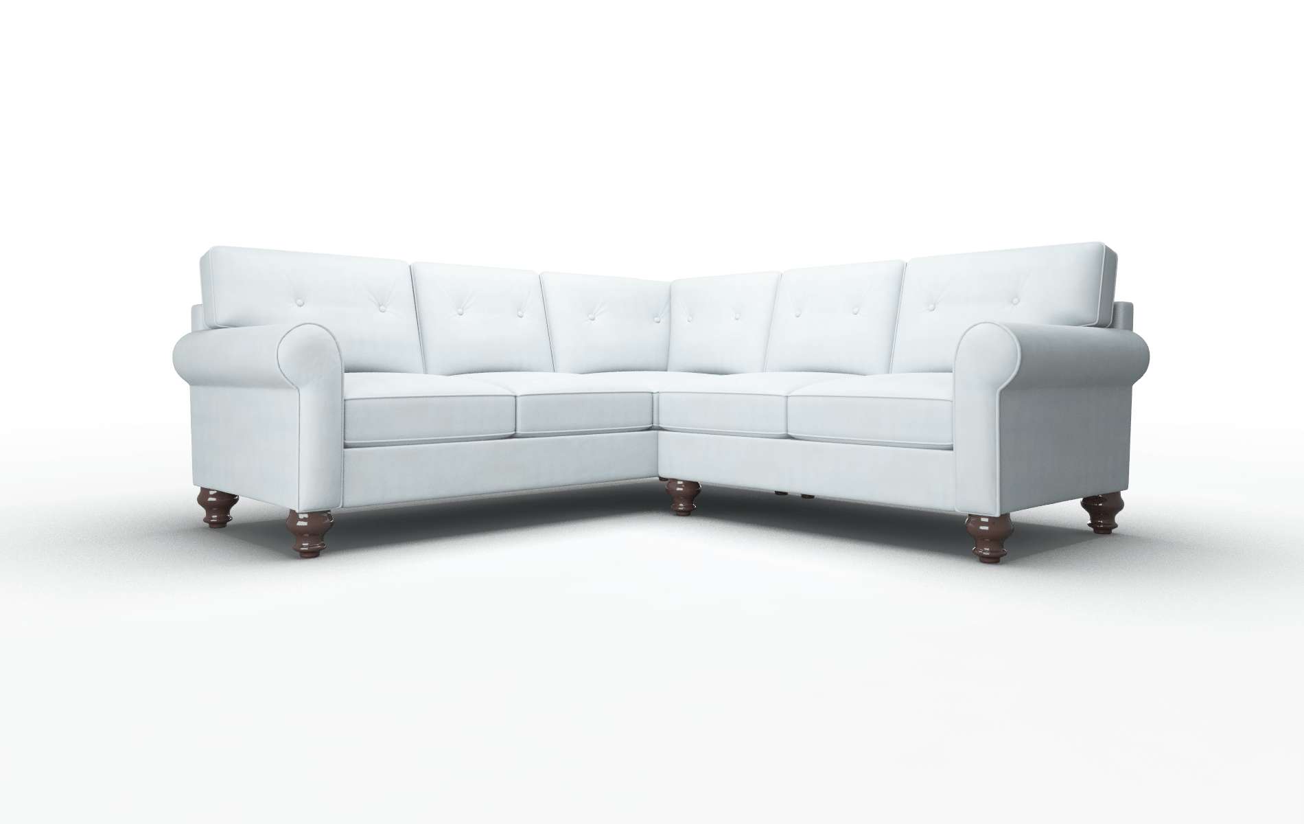 Farah Hathaway Aqua Sectional espresso legs 1