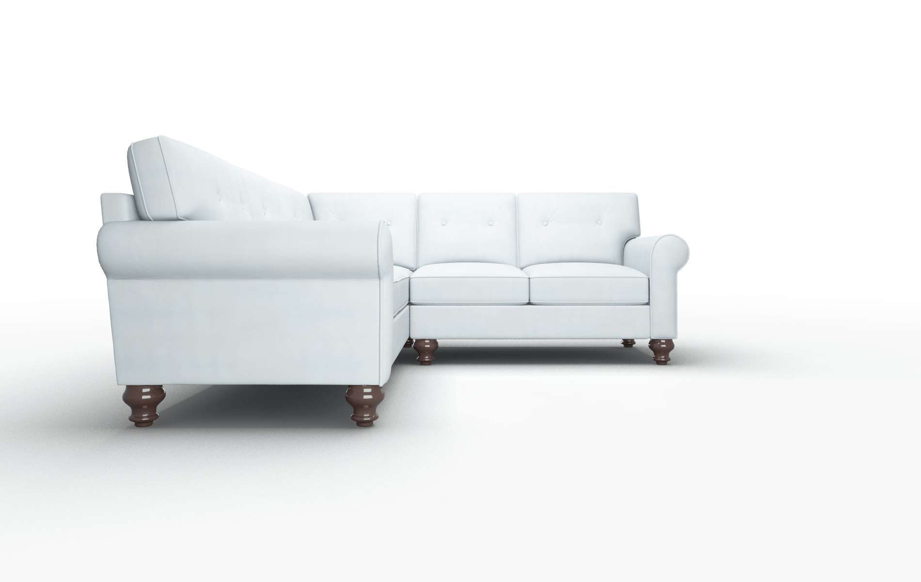 Farah Hathaway Aqua Sectional espresso legs 2