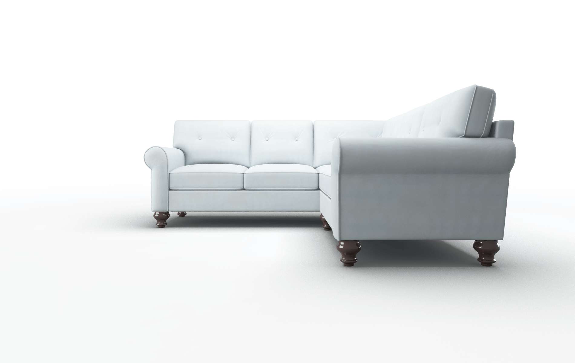 Farah Hathaway Aqua Sectional espresso legs 5