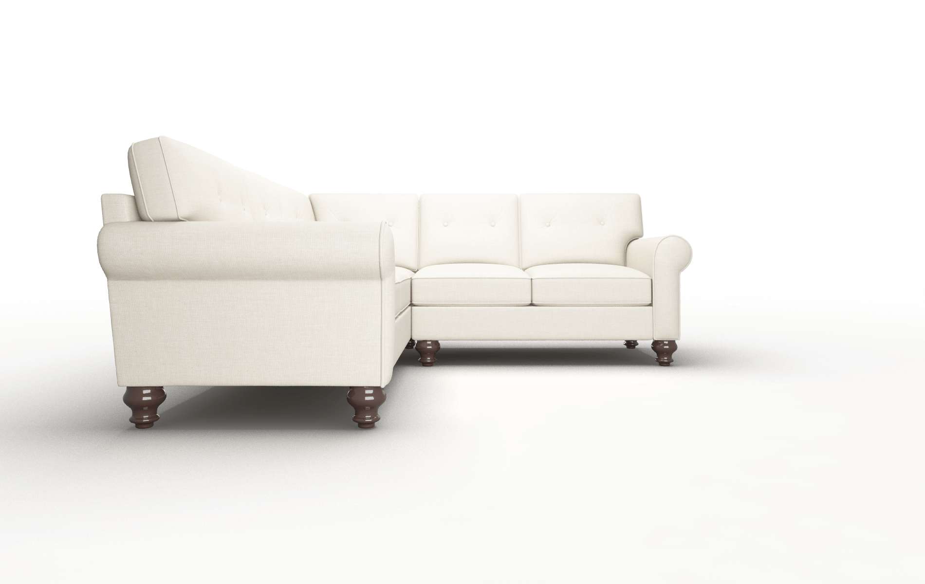 Farah Keylargo Almond Sectional espresso legs 2