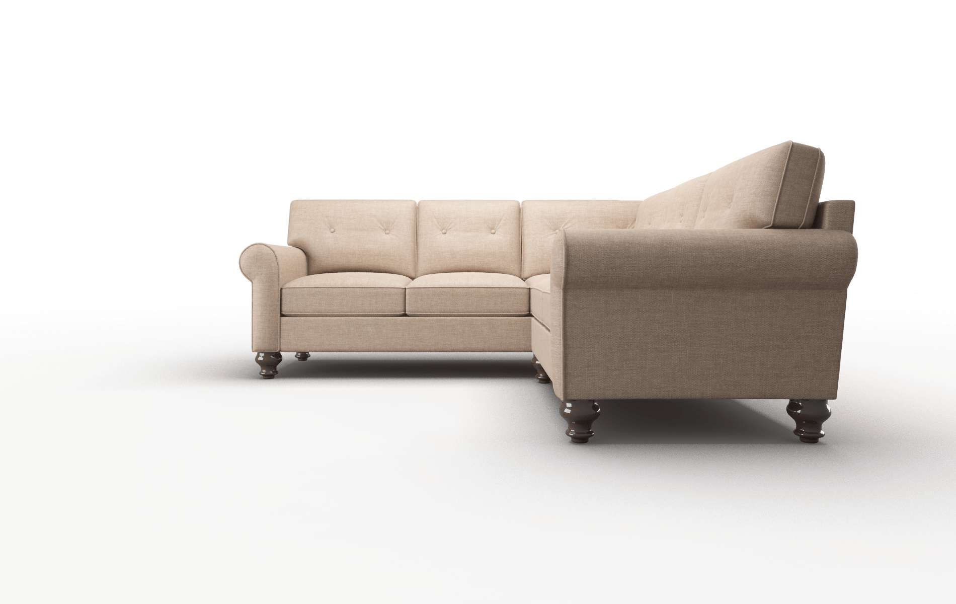Farah Keylargo Mink Sectional espresso legs 5