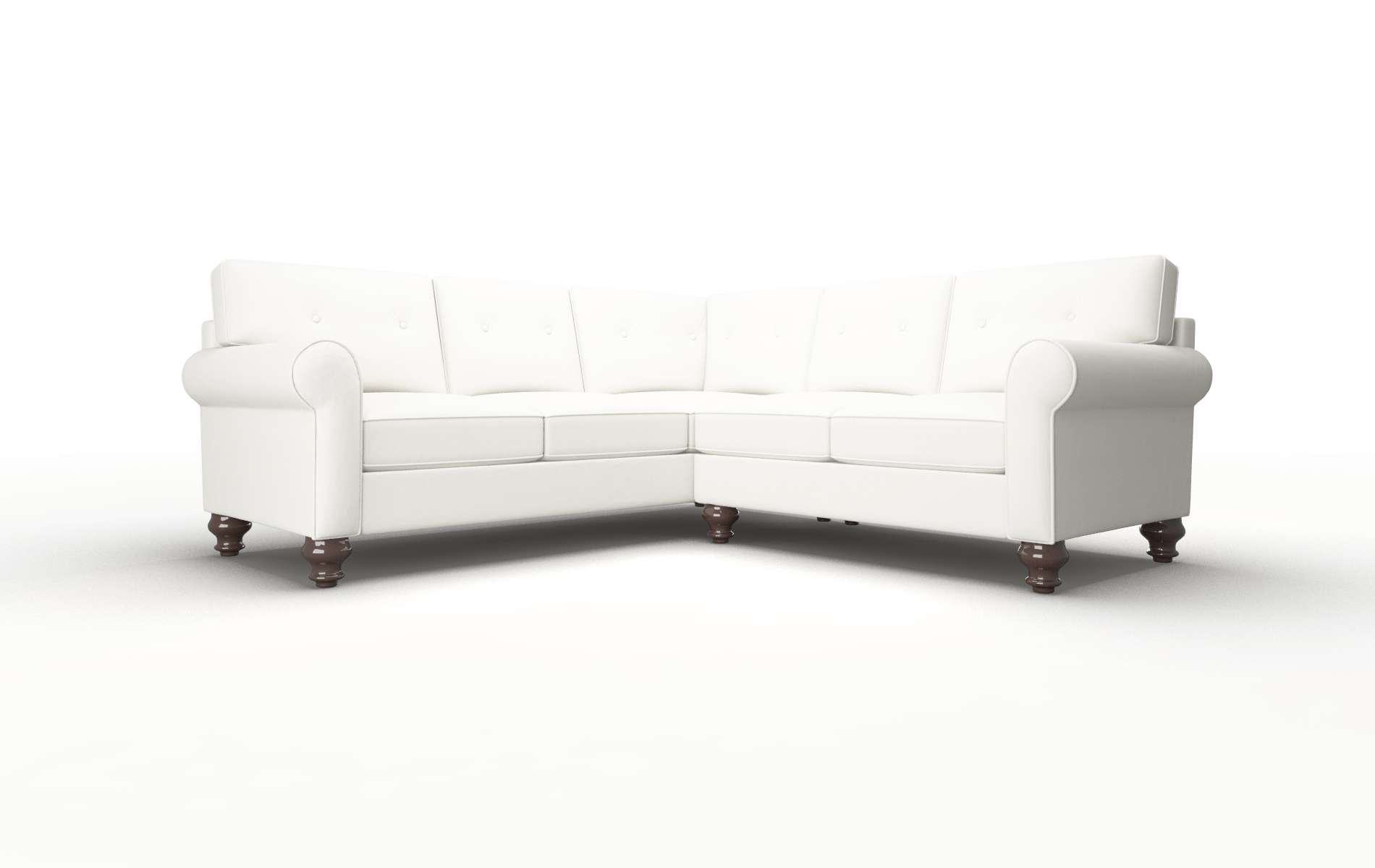 Farah Keylargo Oatmeal Sectional espresso legs 1