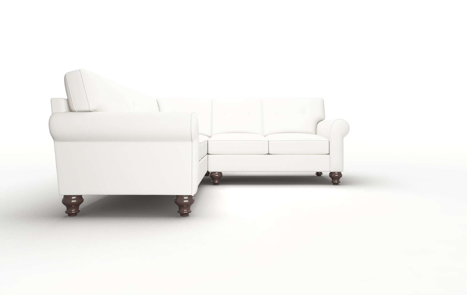 Farah Keylargo Oatmeal Sectional espresso legs 2