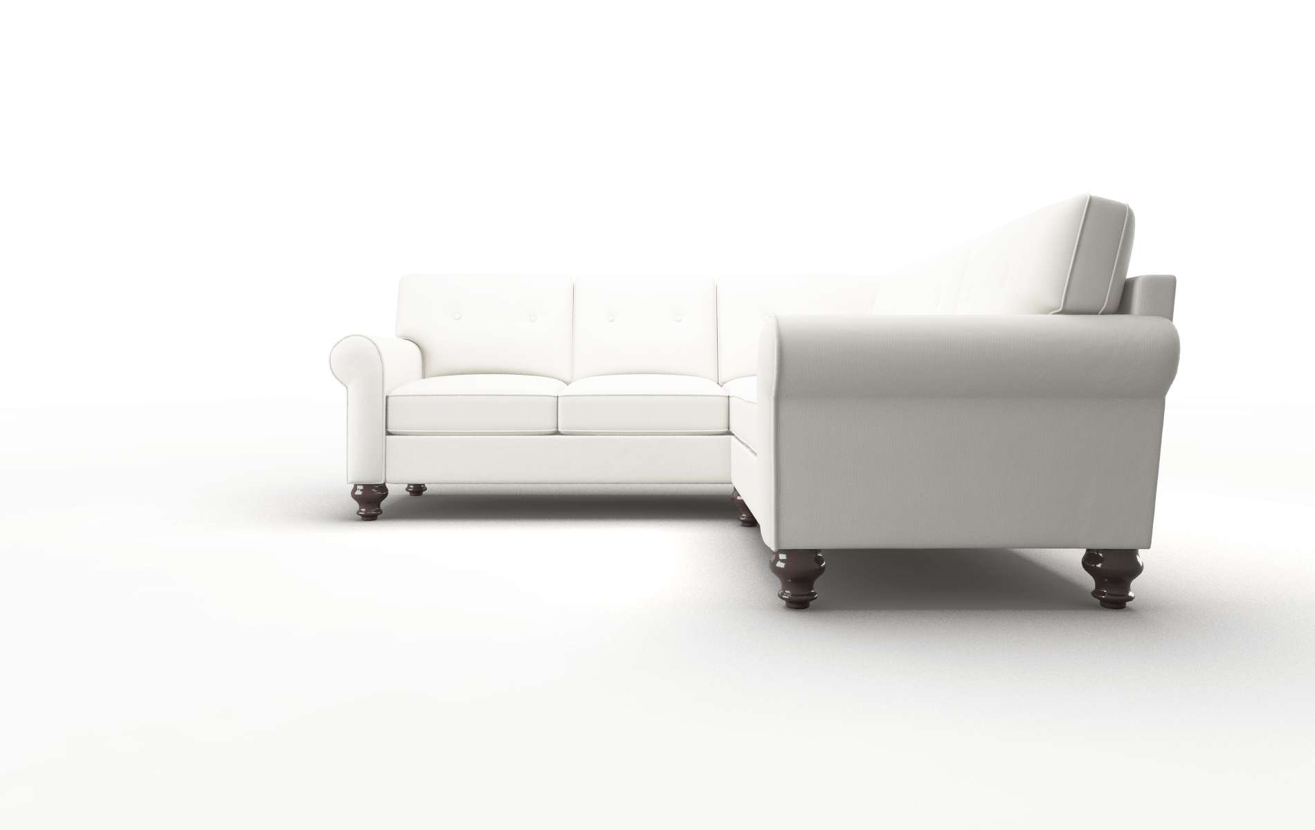 Farah Keylargo Oatmeal Sectional espresso legs 5
