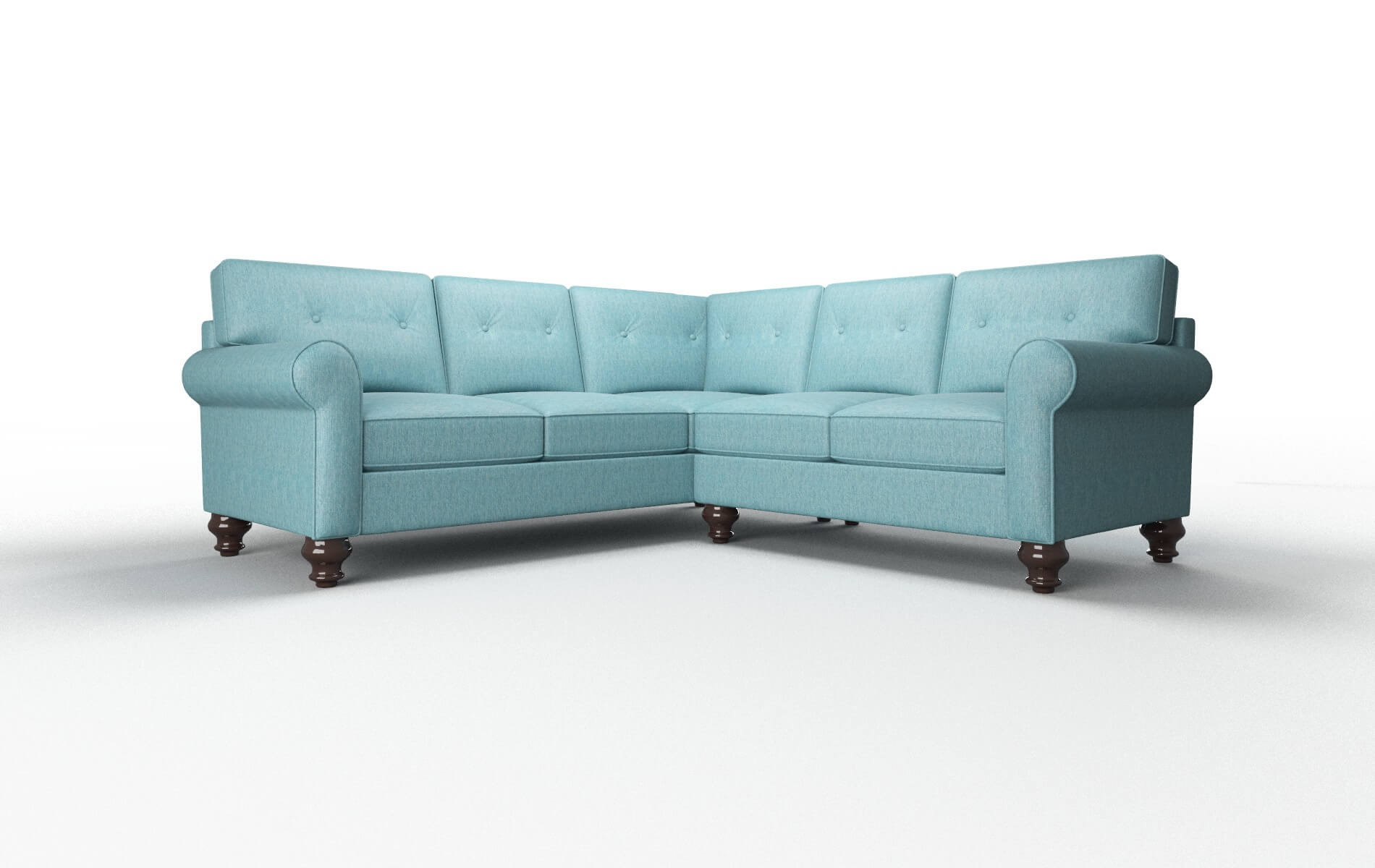 Farah Lana peacock Sectional Espresso Legs  1