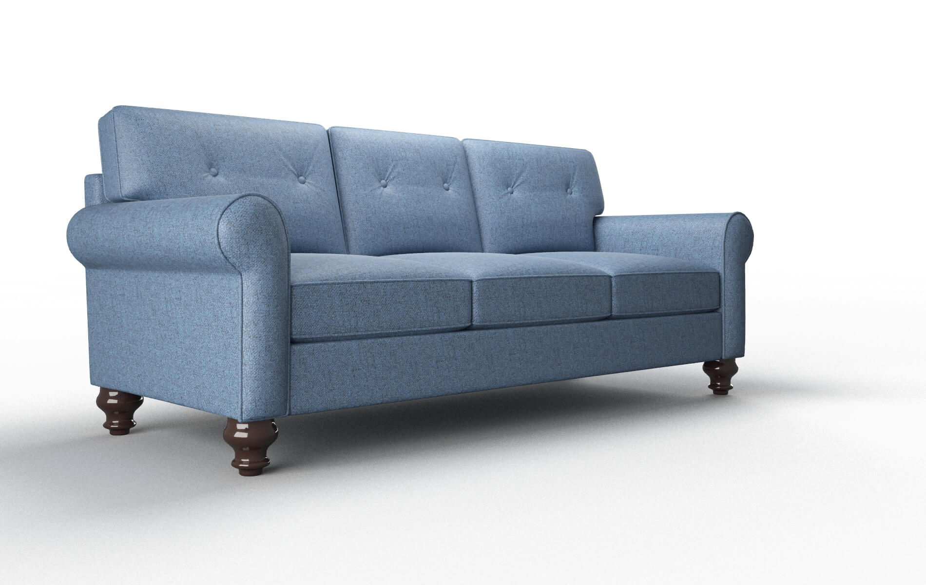Farah Leslie Indigo Sofa espresso legs 2