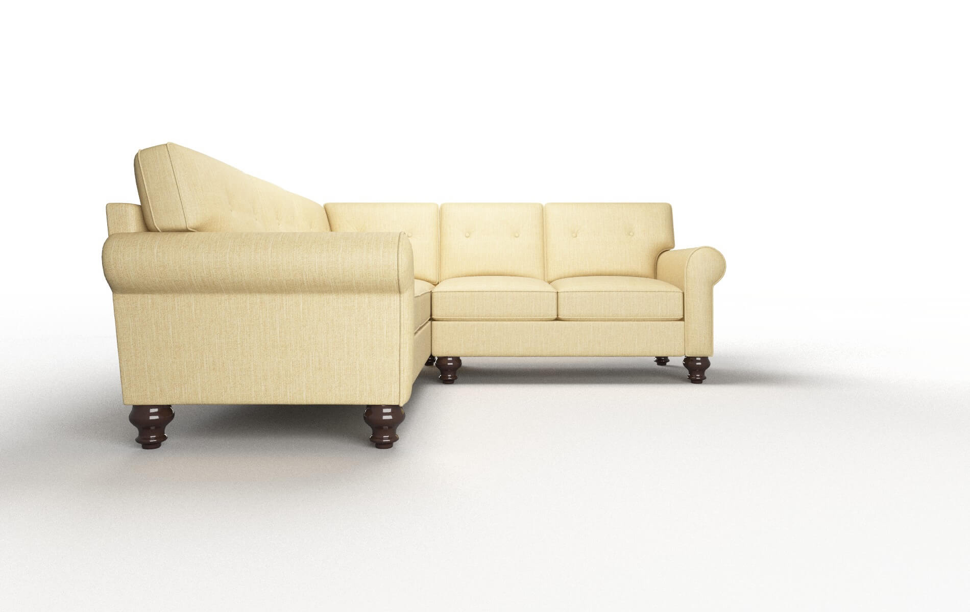 Farah Malibu Maize Sectional espresso legs 2