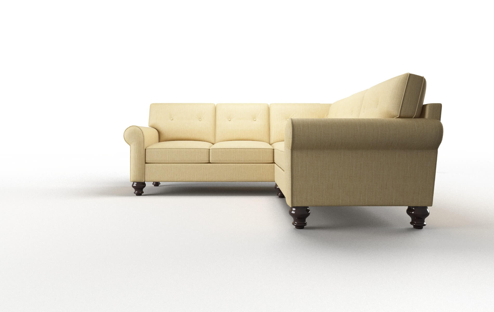 Farah Malibu Maize Sectional espresso legs 5