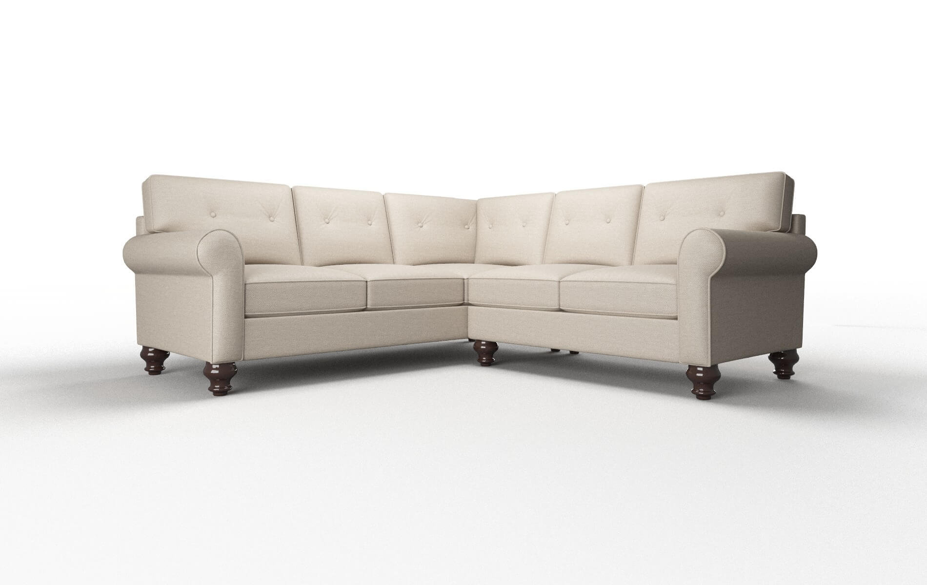 Farah Naples Almond Sectional espresso legs 1