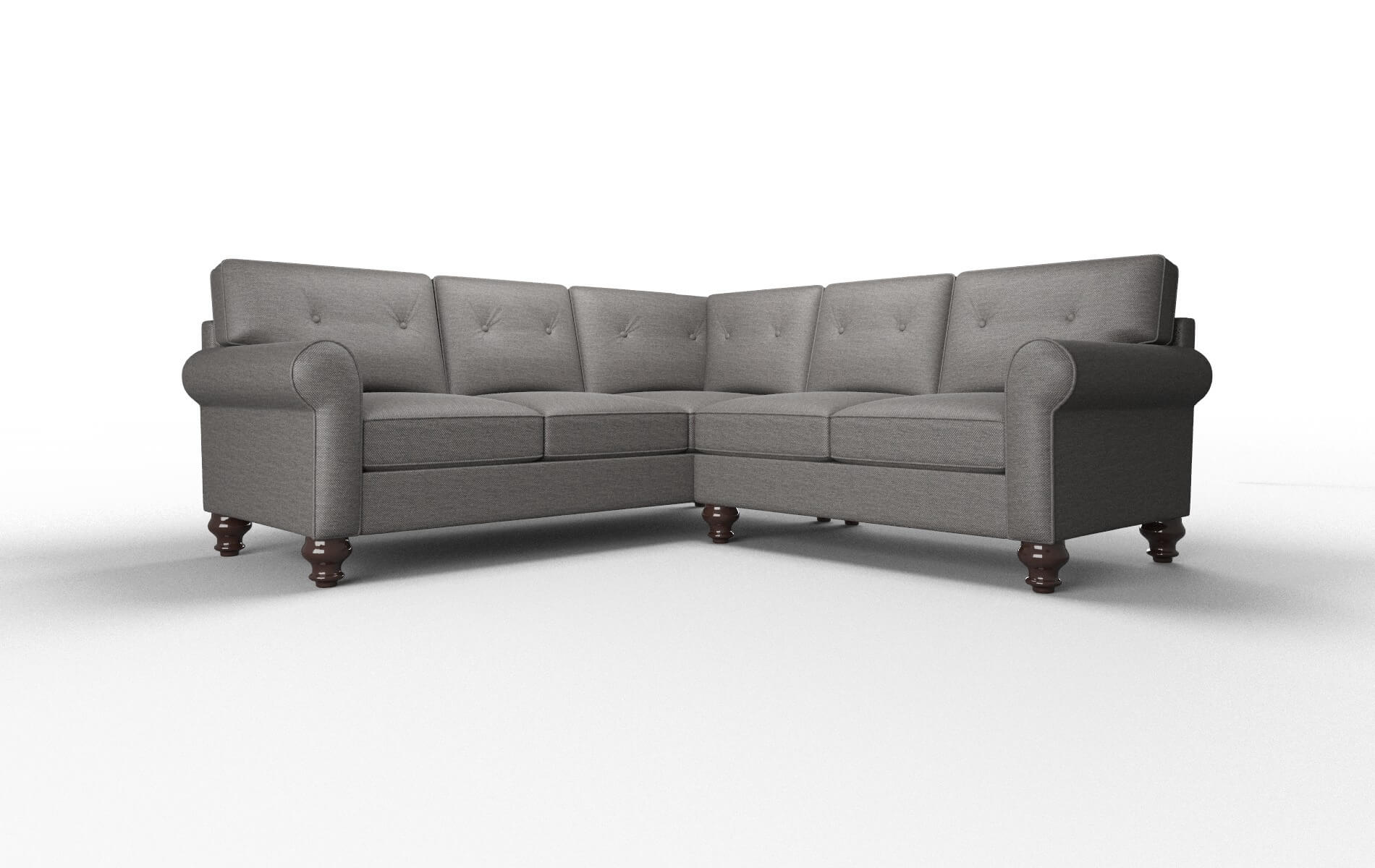 Farah Oscar Charcoal Sectional espresso legs 1