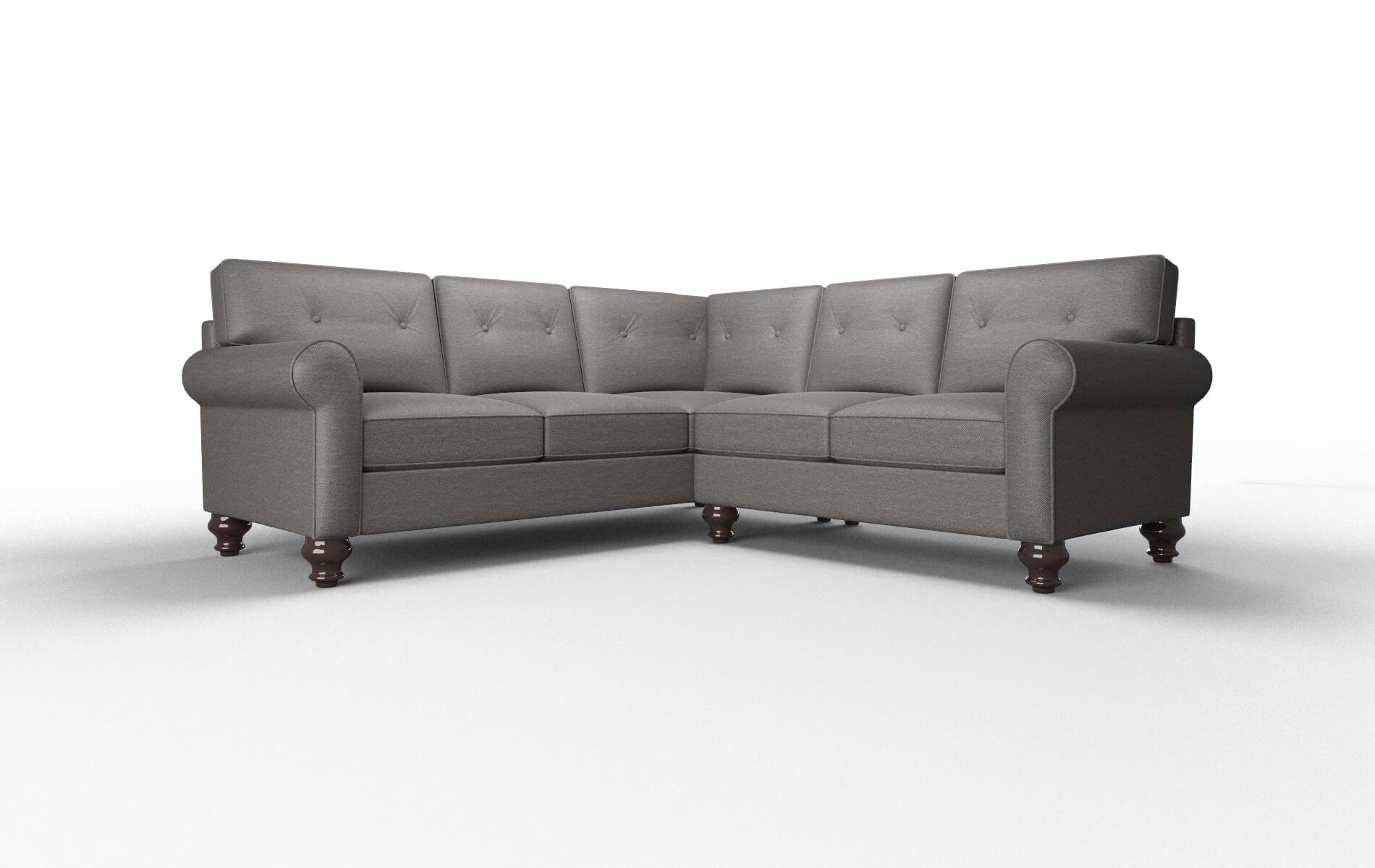 Farah Oscar Grey Sectional espresso legs 1