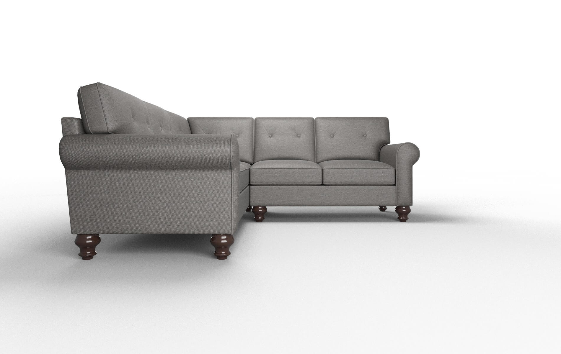 Farah Oscar Grey Sectional espresso legs 2