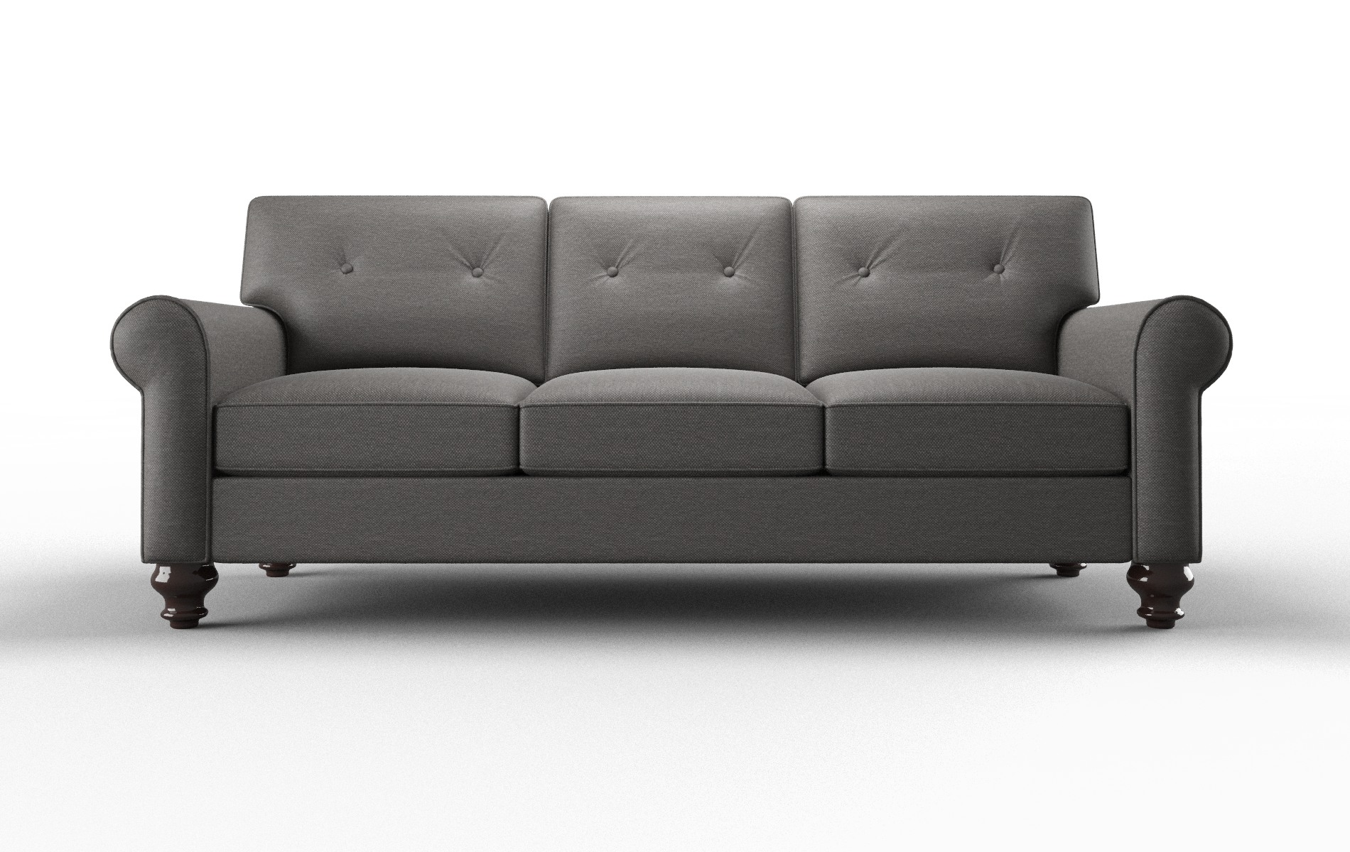 Farah Oscar Grey Sofa espresso legs 1