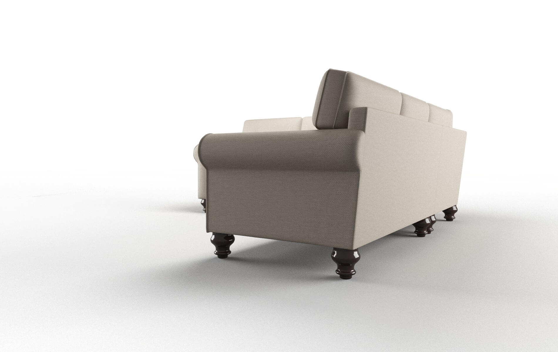 Farah Oscar Linen Sectional espresso legs 4