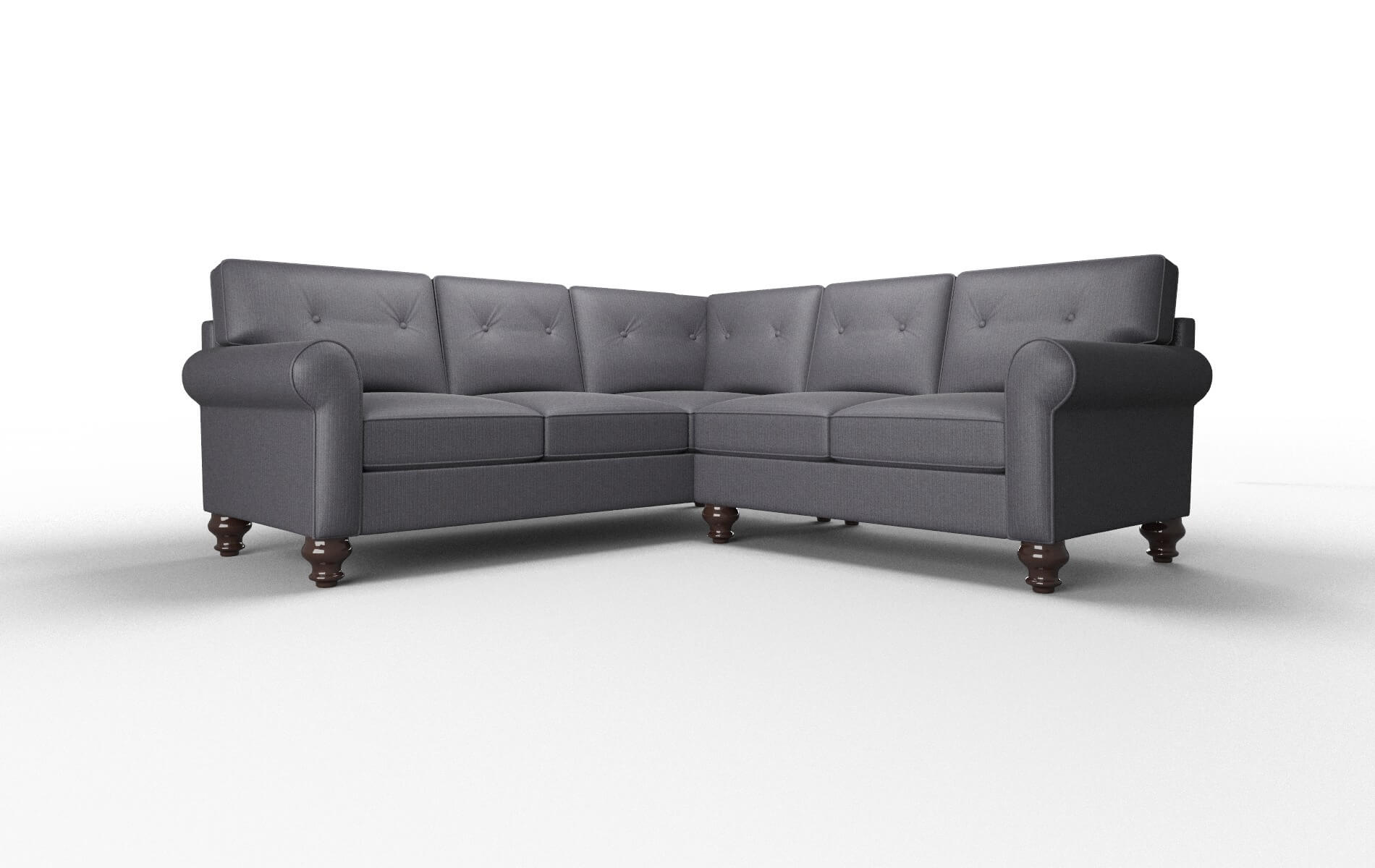 Farah Parker Charcoal Sectional espresso legs 1