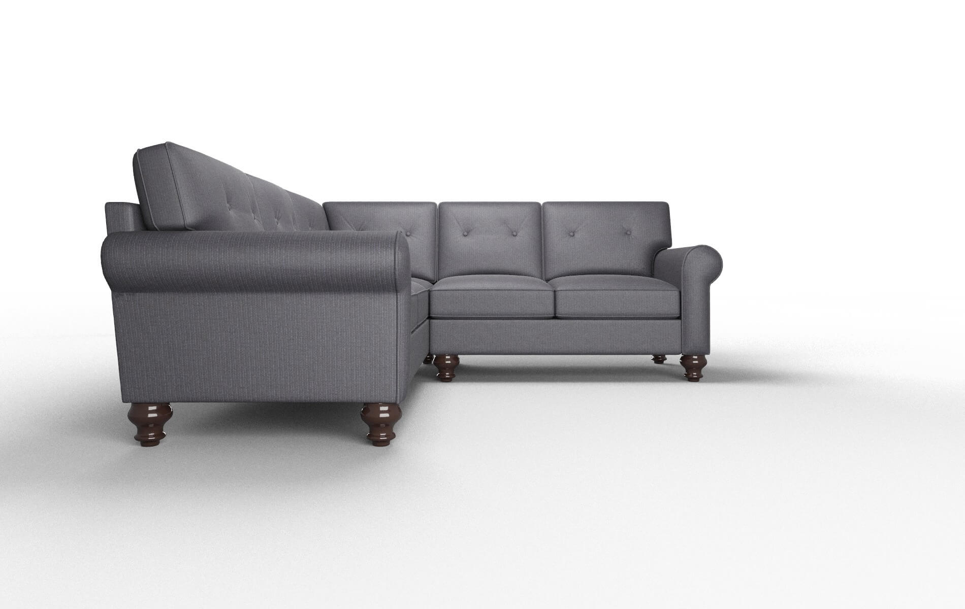 Farah Parker Charcoal Sectional espresso legs 2