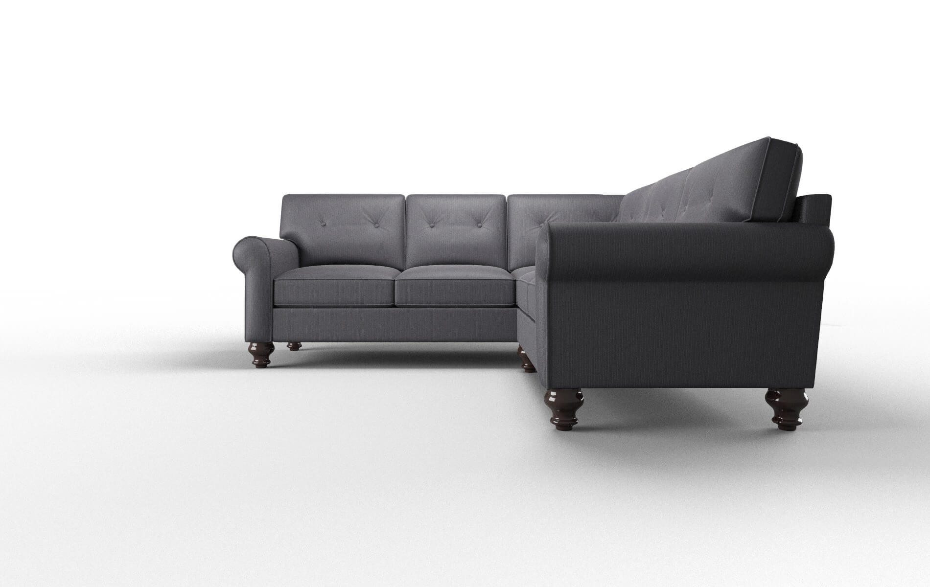 Farah Parker Charcoal Sectional espresso legs 5