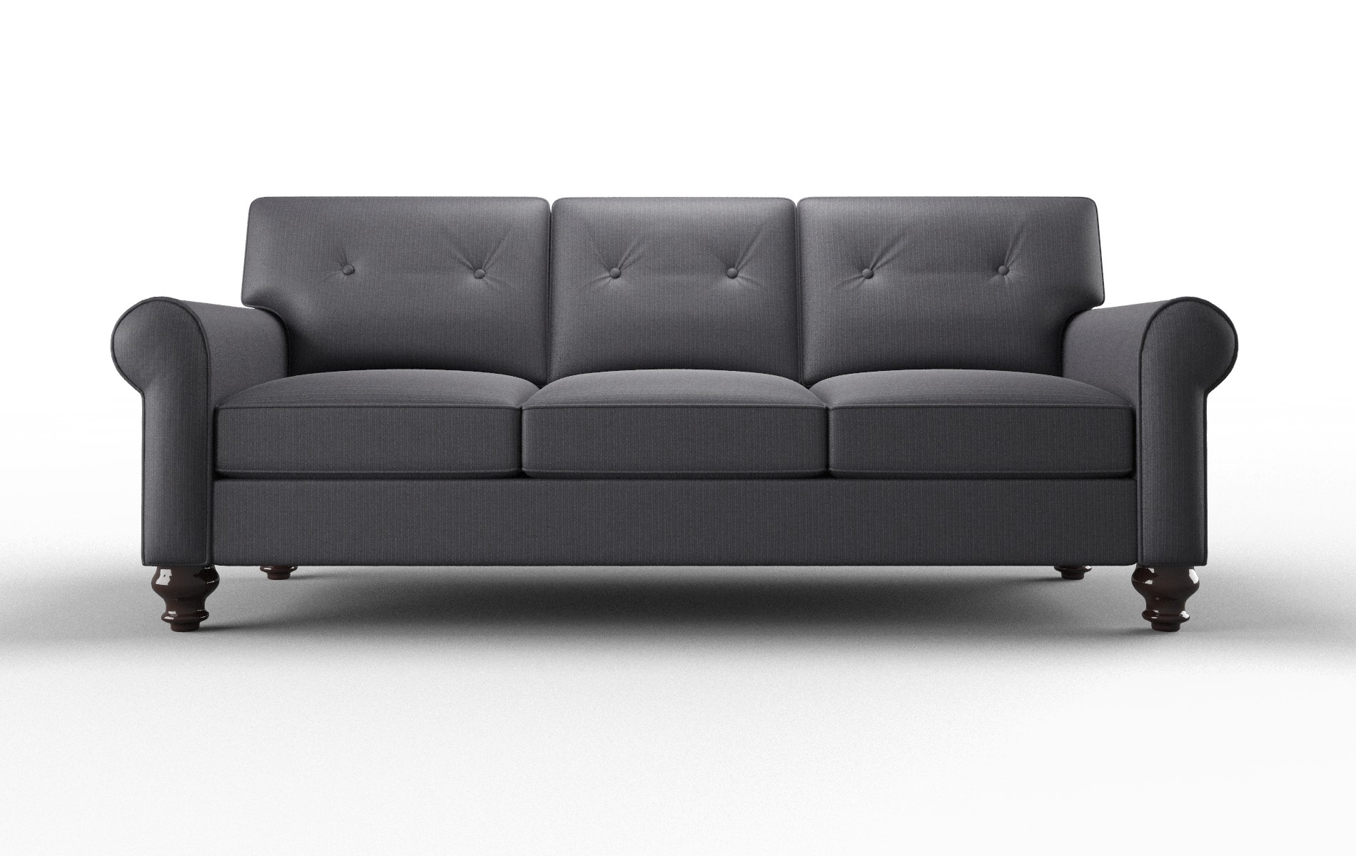 Farah Parker Charcoal Sofa espresso legs 1