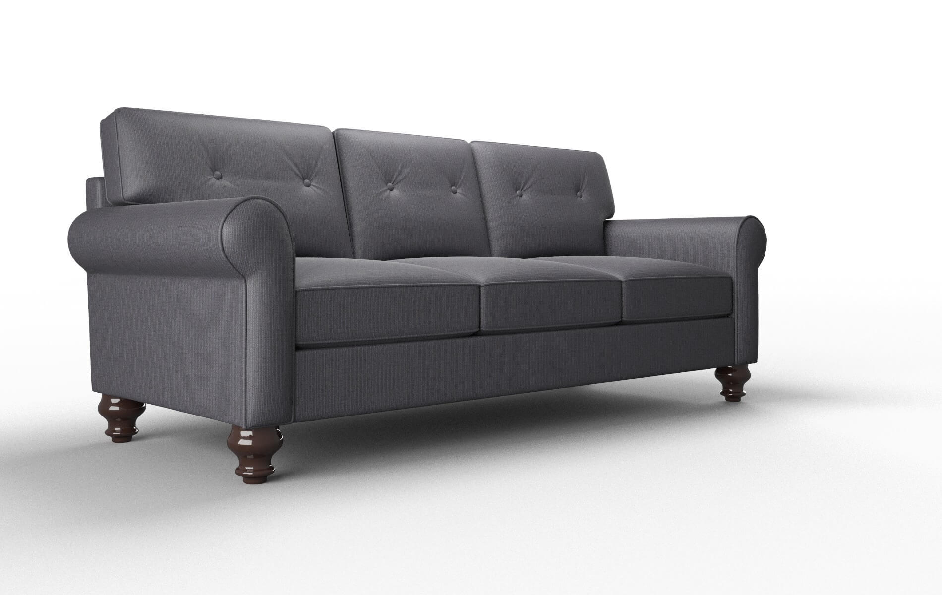Farah Parker Charcoal Sofa espresso legs 2