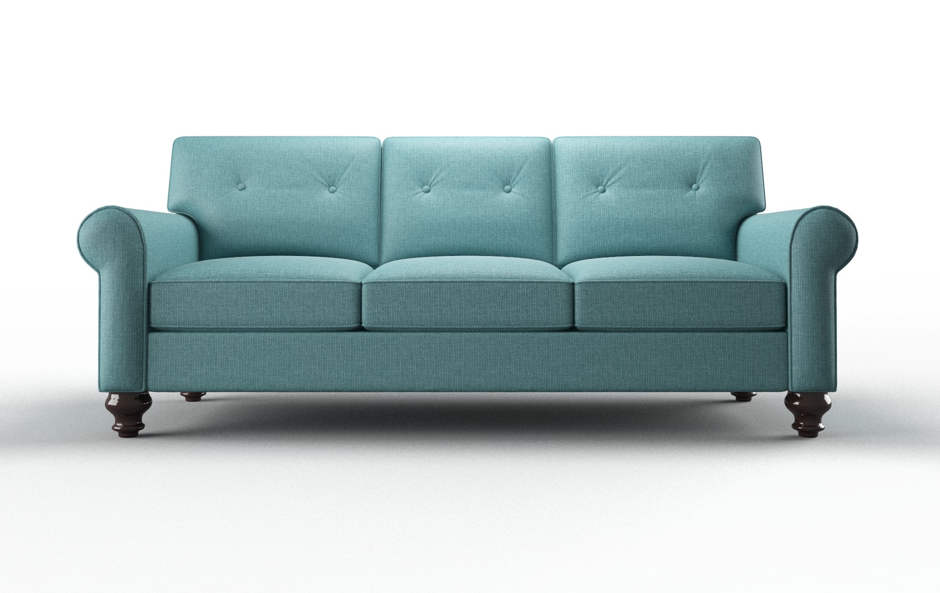 Farah Parker Turquoise Sofa espresso legs 1