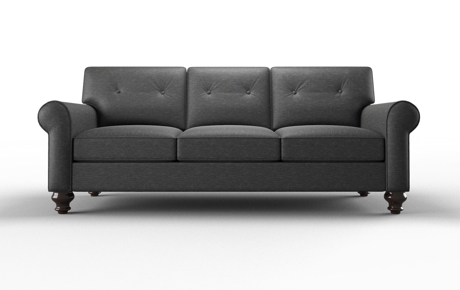 Farah Phoenix Charcoal Sofa espresso legs 1