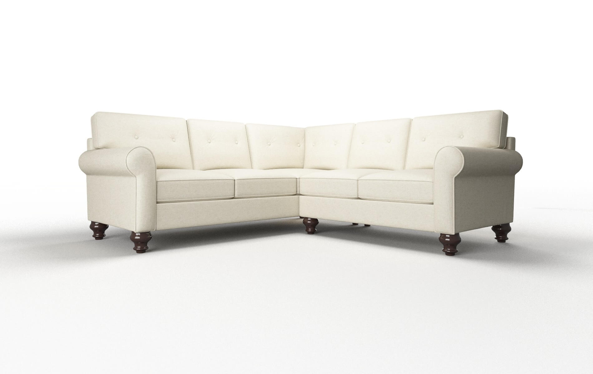 Farah Phoenix Ivory Sectional espresso legs 1