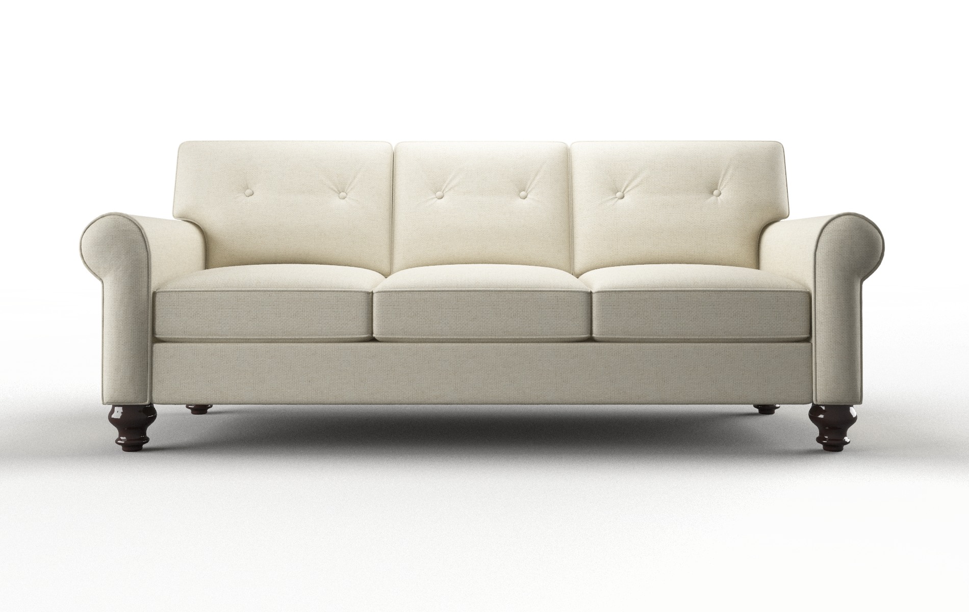 Farah Phoenix Ivory Sofa espresso legs 1