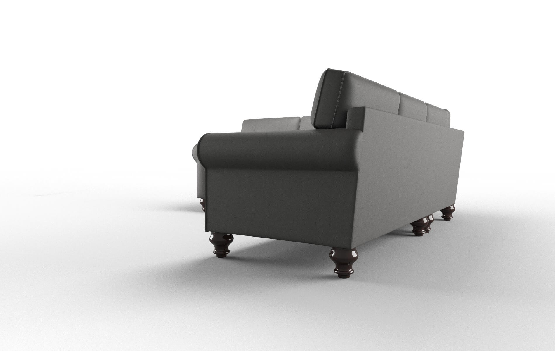 Farah Rocket Charcoal Sectional espresso legs 4