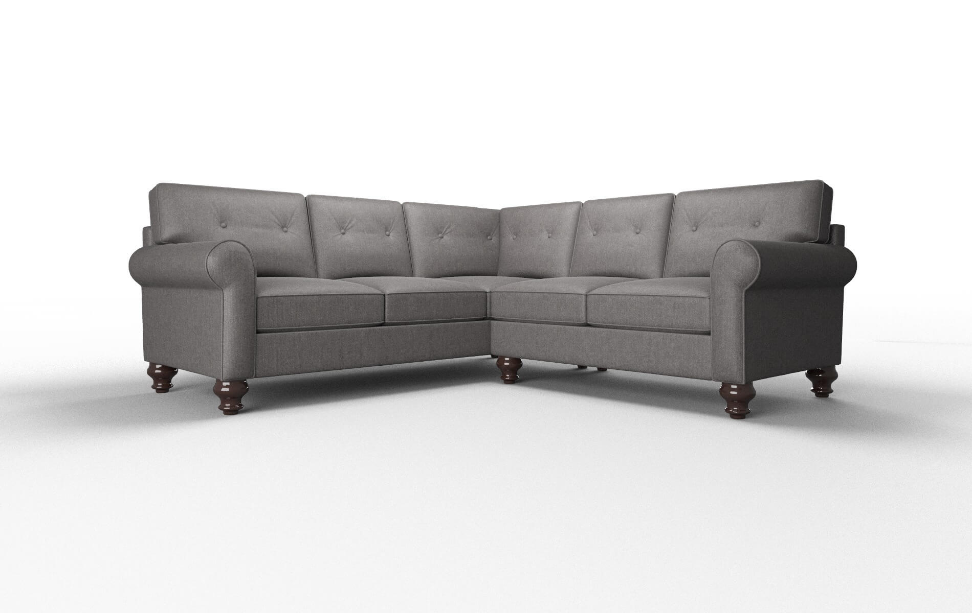 Farah Sasha Grey Sectional espresso legs 1