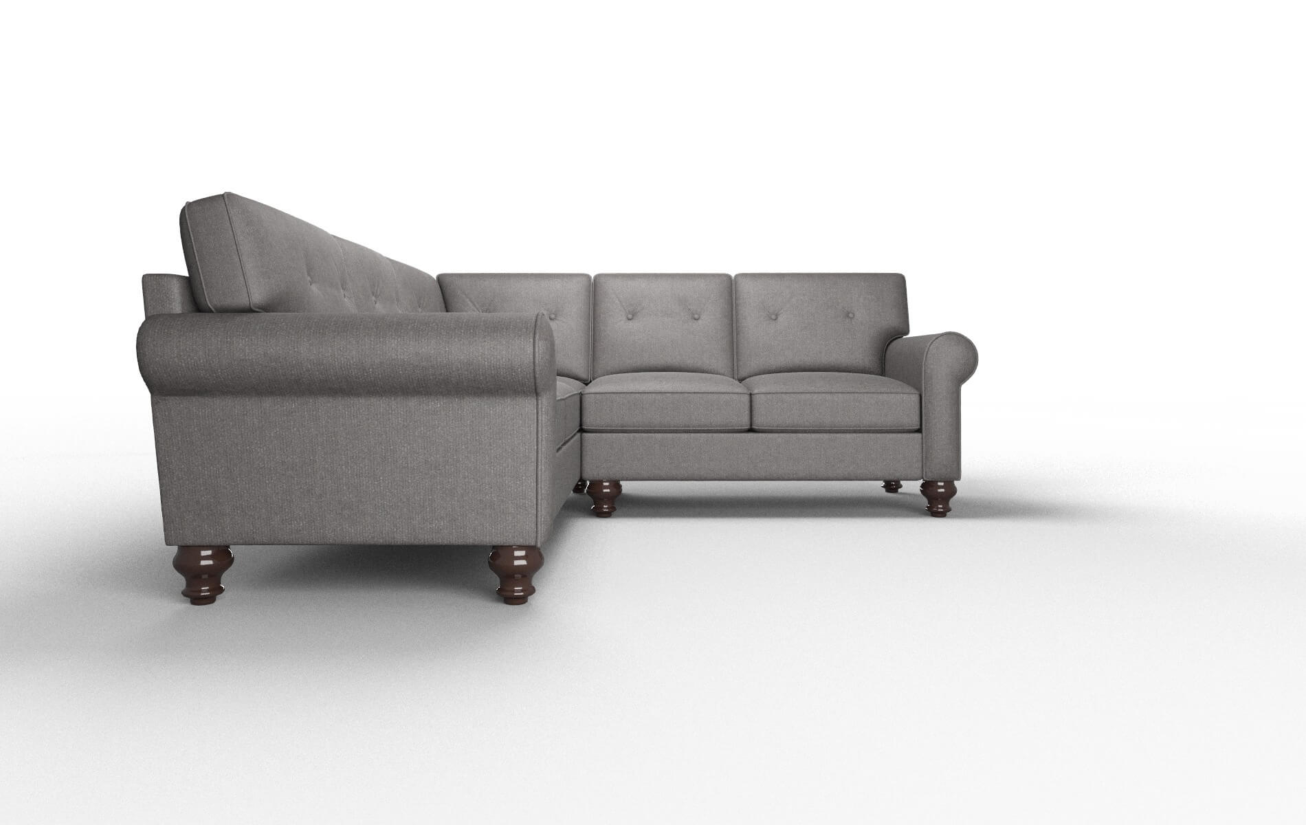 Farah Sasha Grey Sectional espresso legs 2
