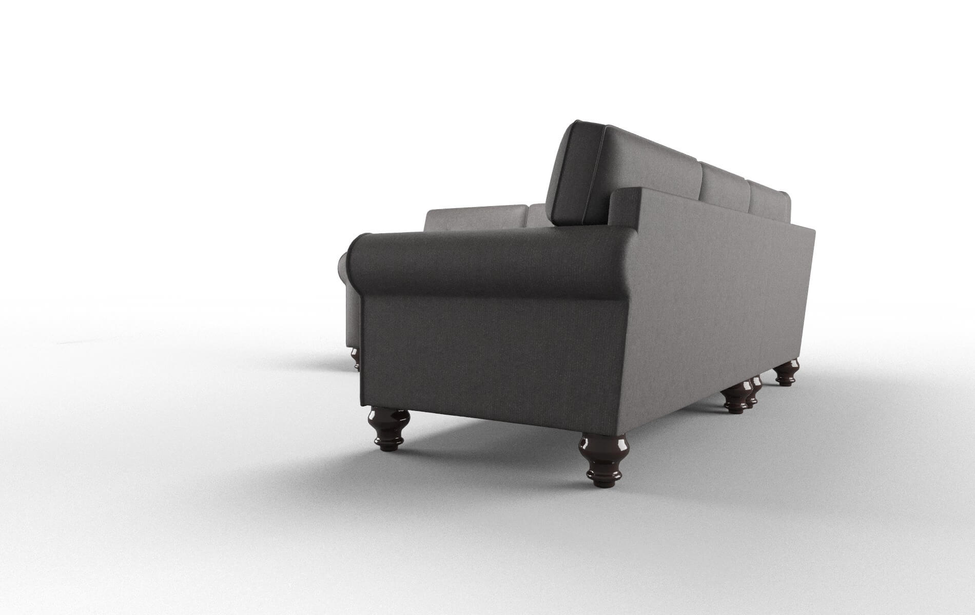 Farah Sasha Grey Sectional espresso legs 4